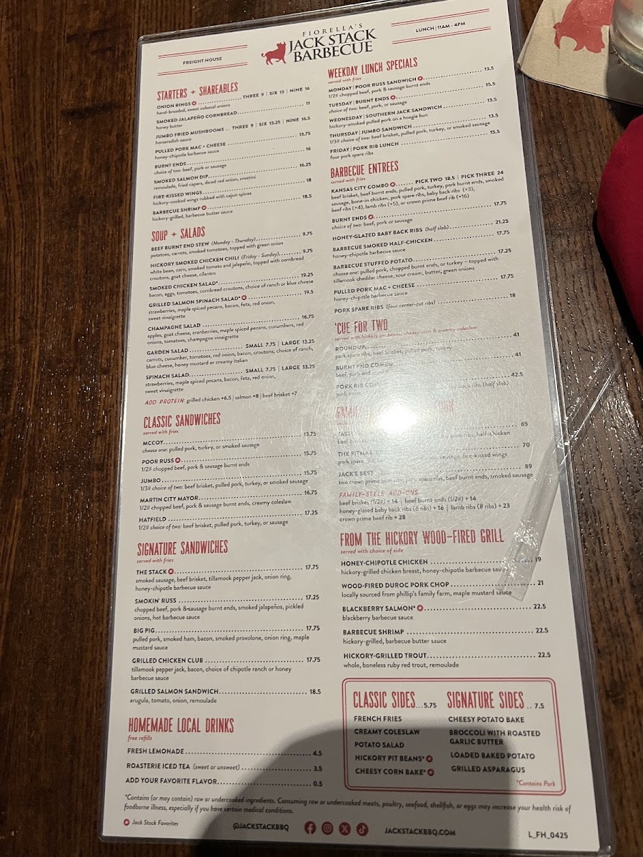 Jack Stack Barbecue - Freight House Menu - Image 2