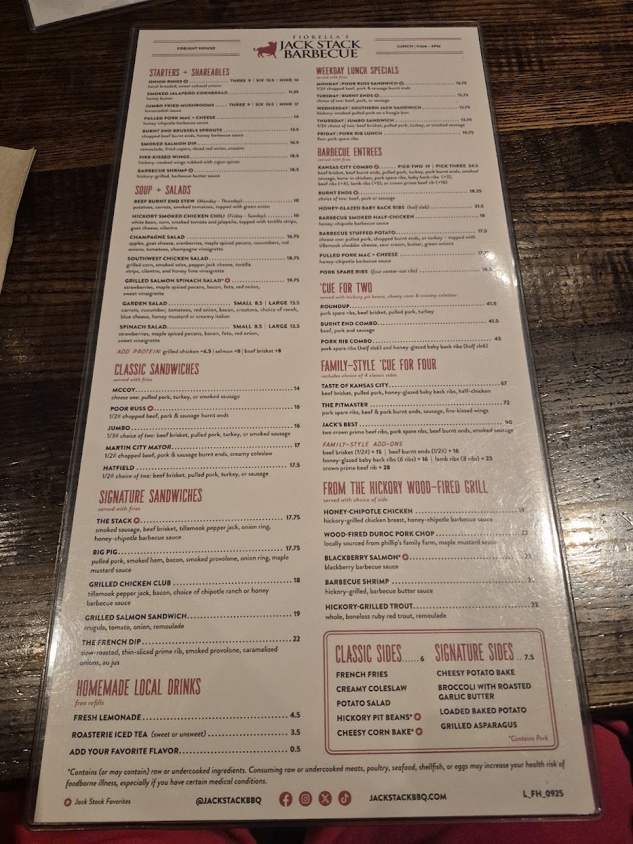 Jack Stack Barbecue - Freight House Menu - Image 4